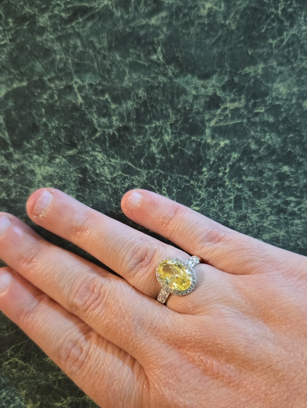 The Sterling Club- Lemon Cubic Zirconi On Solid Silver .925